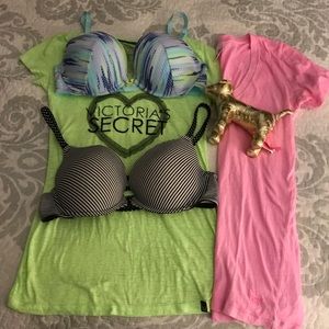 💥VS/VS Pink Bundle of 4(2-Bras/2-T’s)💥